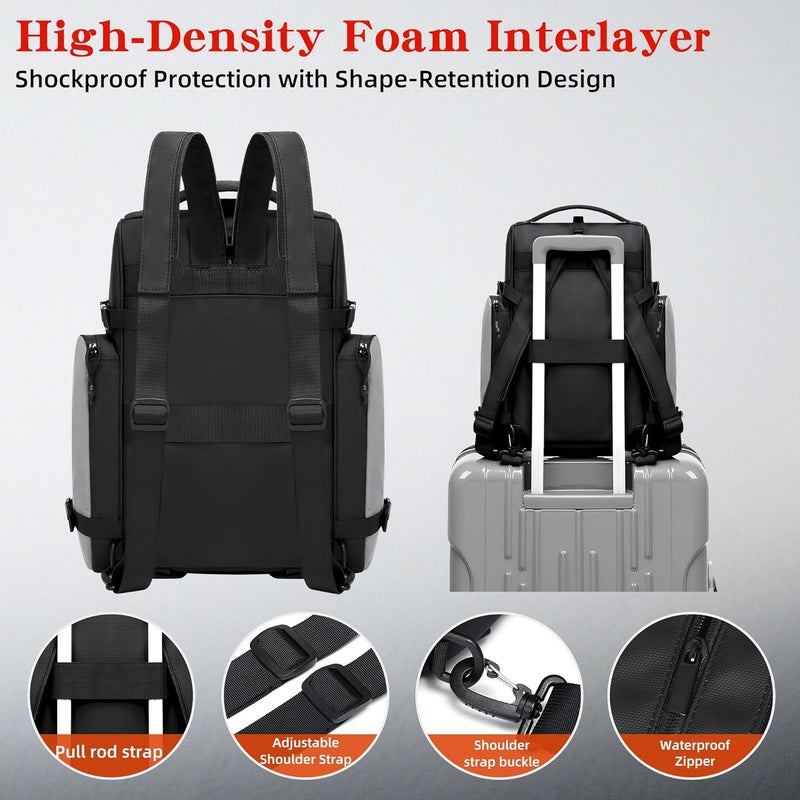 WINPRIM 19L Reflective Bike Rack Bag Water Resistant Cycling Pannier Saddle Shoulder Bag with Rain Cover 4-in-1 Versatile Bag Accessories for Travel Commuting Shopping Outdoor Cycling Night-Riding Fitness - Image 4